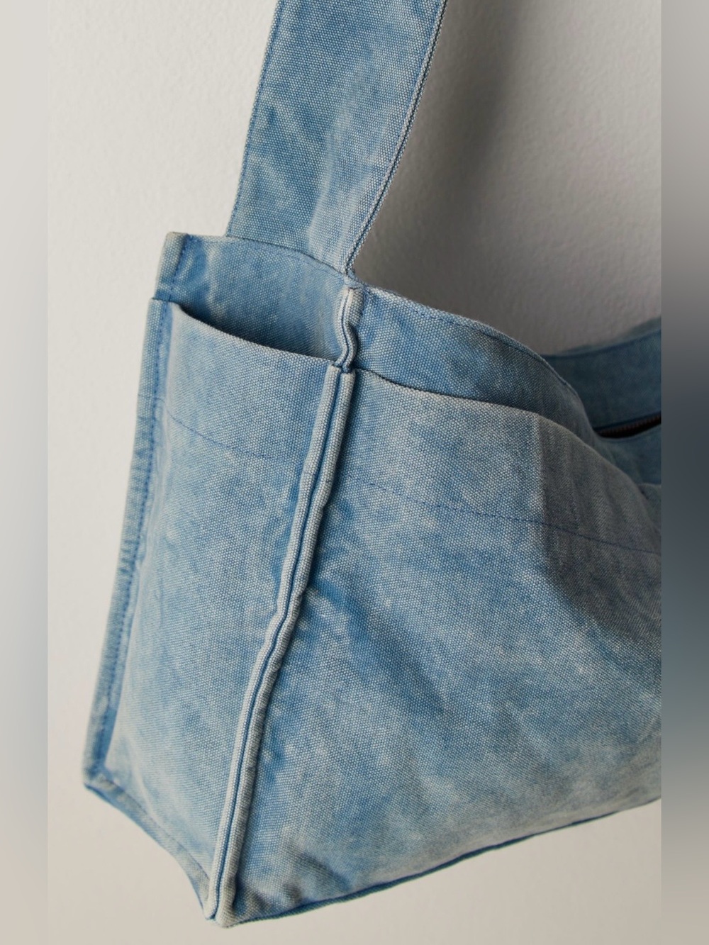 NWT Free People Camp Crush Sling Bag in Blue 🩵 New $78 18x10x5 Adjustable Strap - Picture 6 of 10